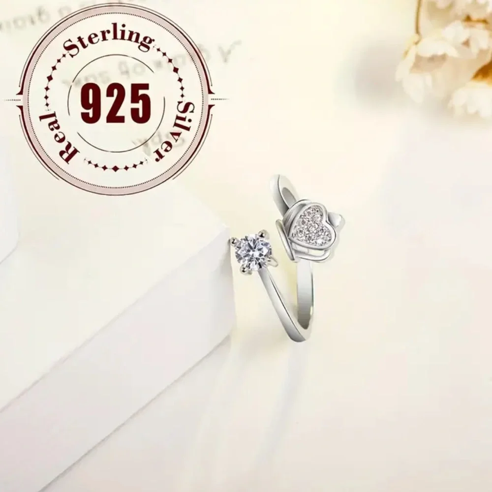 Sterling Silver Adjustable Crown Ring